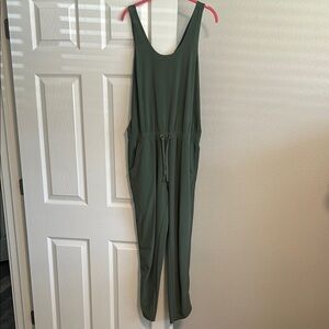 Olive Green Sleeveless Jumpsuit